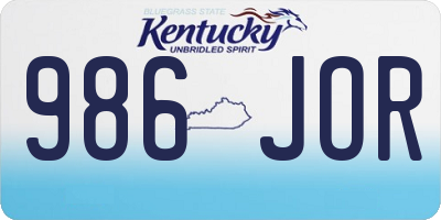 KY license plate 986JOR