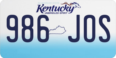 KY license plate 986JOS