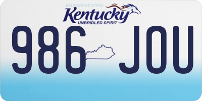 KY license plate 986JOU