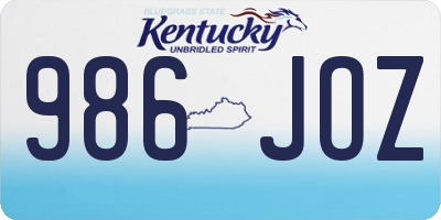 KY license plate 986JOZ