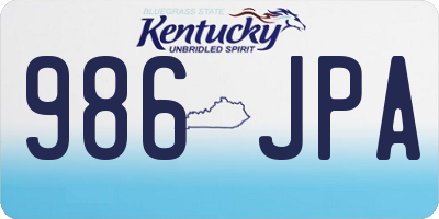 KY license plate 986JPA