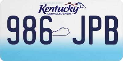 KY license plate 986JPB