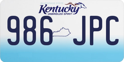 KY license plate 986JPC