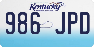 KY license plate 986JPD