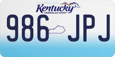 KY license plate 986JPJ