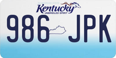 KY license plate 986JPK