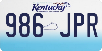KY license plate 986JPR