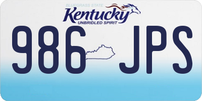KY license plate 986JPS