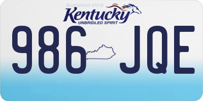 KY license plate 986JQE