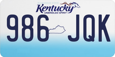 KY license plate 986JQK