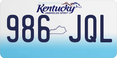 KY license plate 986JQL