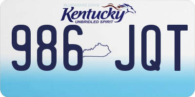 KY license plate 986JQT
