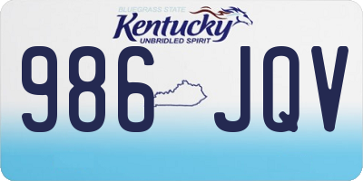 KY license plate 986JQV