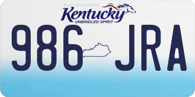 KY license plate 986JRA