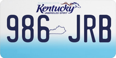 KY license plate 986JRB