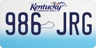 KY license plate 986JRG