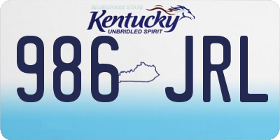 KY license plate 986JRL