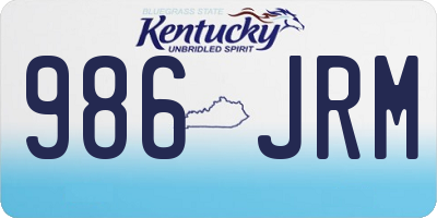 KY license plate 986JRM