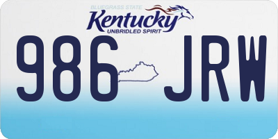 KY license plate 986JRW