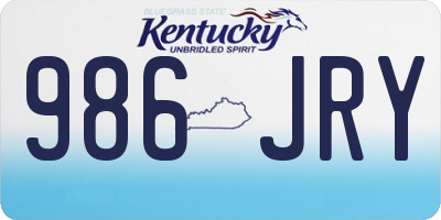 KY license plate 986JRY