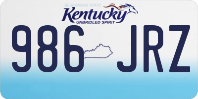 KY license plate 986JRZ
