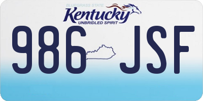 KY license plate 986JSF