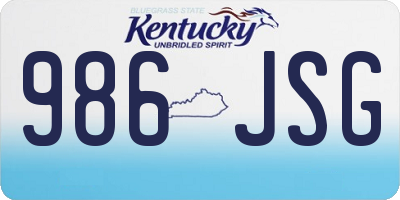 KY license plate 986JSG