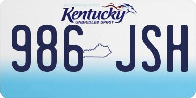 KY license plate 986JSH
