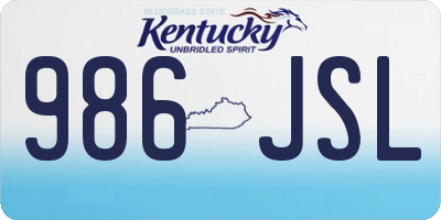 KY license plate 986JSL