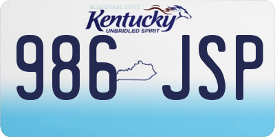 KY license plate 986JSP