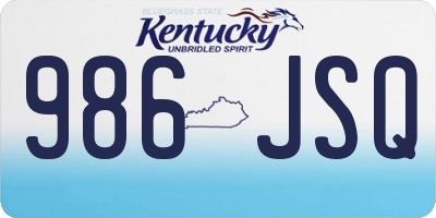 KY license plate 986JSQ
