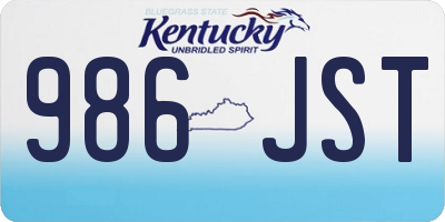 KY license plate 986JST