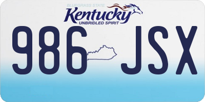 KY license plate 986JSX
