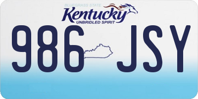 KY license plate 986JSY