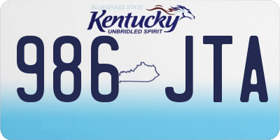 KY license plate 986JTA