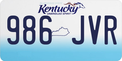 KY license plate 986JVR