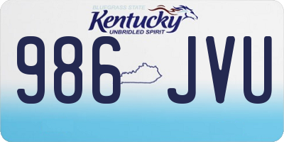 KY license plate 986JVU