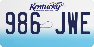 KY license plate 986JWE