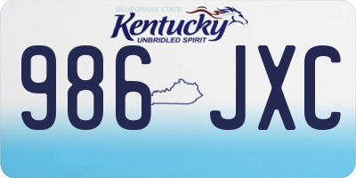 KY license plate 986JXC