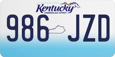 KY license plate 986JZD