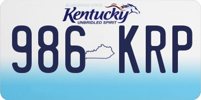 KY license plate 986KRP