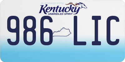 KY license plate 986LIC