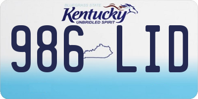 KY license plate 986LID