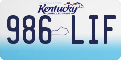 KY license plate 986LIF