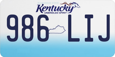 KY license plate 986LIJ