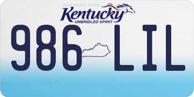 KY license plate 986LIL