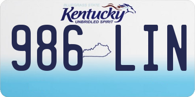KY license plate 986LIN