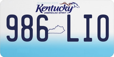 KY license plate 986LIO