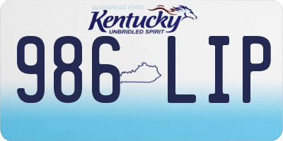 KY license plate 986LIP