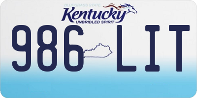 KY license plate 986LIT